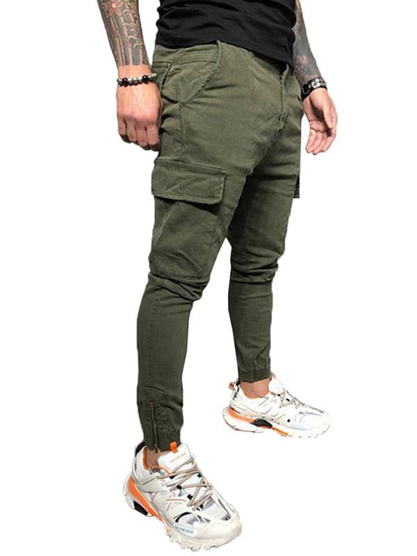 LilyLLL Men's Combat Cargo Pants Taper Leg Casaul Work Trousers