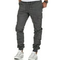 thumbnail image 1 of LilyLLL Mens Casual Trousers Elastic Waist Straight Fit Relaxed Cargo Pants, 1 of 3