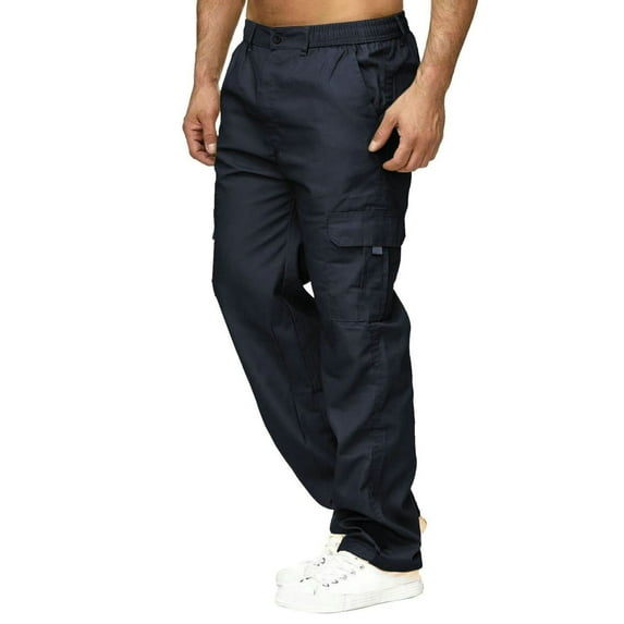 LilyLLL Mens Comabt Cargo Pants Relax Fit Joggers Work Tracksuit Bottoms Trousers