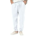 thumbnail image 1 of LilyLLL Mens Cotton Linen Relaxed Fit Elastic Waist Casual Jogger Pants, 1 of 2