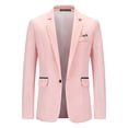 thumbnail image 1 of LilyLLL Mens Formal Business Blazer Jacket Wedding Party One Button Smart Suit Coat Tops, 1 of 2