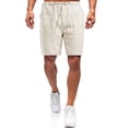 thumbnail image 1 of LilyLLL Mens Lightweight Linen Drawstring Bermuda Shorts Summer Casual Pants, 1 of 2
