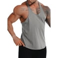 thumbnail image 1 of LilyLLL Mens Racerback Tank Tops Sleeveless Undershirt Workout Fitness Muscle T shirt, 1 of 4