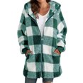 thumbnail image 1 of LilyLLL Plus Size Coat Womens Christmas Plaid Fleece Jacket Zipper Hoodie Sweater, 1 of 2
