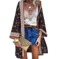 thumbnail image 1 of LilyLLL Plus Size M-5XL Womens Boho Floral Kimono Cover Up Open Front Cardigan Tops, 1 of 2