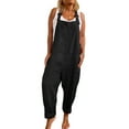 thumbnail image 1 of LilyLLL Plus Size M-5XL Womens Cotton Linen Suspender Jumpsuit Pants Baggy Dungarees Bib Overall, 1 of 2