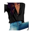 thumbnail image 1 of LilyLLL Plus Size M-5XL Womens Solid Color Long Sleeve Buttons Shirt Workwear Blouse Tops, 1 of 2