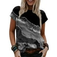 thumbnail image 1 of LilyLLL Plus Size M-5XL Womens Summer T-shirt Short Sleeve Printed Blouse Tee Tops, 1 of 2