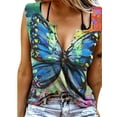 thumbnail image 1 of LilyLLL Plus Size S-5XL Womens Casual Loose Printed Buttons Shirt Sleeveless Tank Tops, 1 of 2