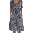 thumbnail image 1 of LilyLLL Plus Size S-5XL Womens Retro Short Sleeve Floral Loose Sundress Maxi Dress, 1 of 2