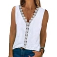 thumbnail image 1 of LilyLLL Plus Size S-5XL Womens Sleeveless V Neck Floral Lace Summer Blouse Tank Tops, 1 of 2