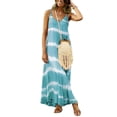 thumbnail image 1 of LilyLLL Plus Size S-5XL Womens Striped Print Sundress Sleeveless Sling Kaftan Long Dress, 1 of 2