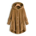 thumbnail image 1 of LilyLLL Plus Size S-5XL Womens Winter Warm Fleece Hoodie Coat Buttons Sweater Jacket Outwear, 1 of 3