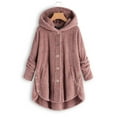 thumbnail image 1 of LilyLLL Plus Size S-5XL Womens Winter Warm Fleece Hoodie Coat Buttons Sweater Jacket Outwear, 1 of 3