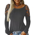 thumbnail image 1 of LilyLLL Plus Size T Shirt Women's Long Sleeve Hollow Cold Shoulder Blouse Tops, 1 of 4