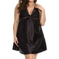 thumbnail image 1 of LilyLLL Plus Size Women Sexy Lingerie Sleepwear Satin Silk Lace Nightie Dress, 1 of 5