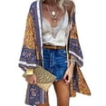 thumbnail image 1 of LilyLLL Plus Size Womens Boho Floral Cover Up Blouse Kimono Open Front Cardigan Tops, 1 of 2
