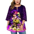 thumbnail image 1 of LilyLLL Plus Size Womens Christmas Tree Sequins T-Shirt Blouse 3/4 Sleeve Pullover Tops, 1 of 3