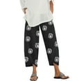 thumbnail image 1 of LilyLLL Plus Size Womens Cotton Linen Floral Print Wide Leg Harem Casual Pants, 1 of 5