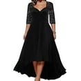 thumbnail image 1 of LilyLLL Plus Size Womens Evening Party Ball Gown Sequins Half Sleeve Flared Long Dress, 1 of 2