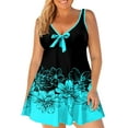 thumbnail image 1 of LilyLLL Plus Size Womens Floral Print Swimdress Padded Swimwear Tankini Shorts Swimsuit, 1 of 4