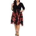thumbnail image 1 of LilyLLL Plus Size Womens Floral Sundress Casual Half Sleeve V Neck Swing Dress, 1 of 3