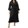 thumbnail image 1 of LilyLLL Plus Size Womens Kimono Dressing Nightgown Satin Silk Sleepwear Bathing Robe Pjs, 1 of 5
