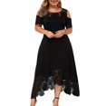 thumbnail image 1 of LilyLLL Plus Size Womens Short Sleeve Cold Shoulder Sundress Gothic Lace Fancy Dress, 1 of 5