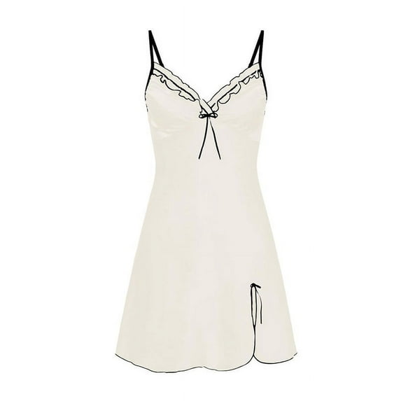 LilyLLL Women Babydoll Lingerie Stain Silk Mini Nightie Dress Chemise