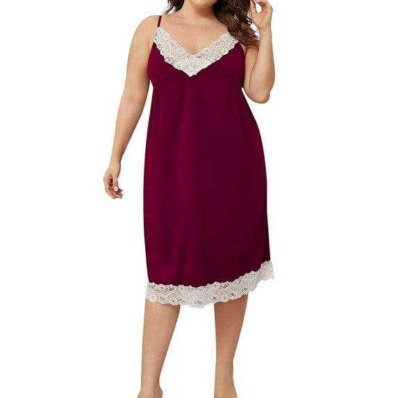 LilyLLL Women Sexy Lingerie Chemise Nightie Babydoll Lace Sleepwear Nightdress Plus Size