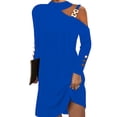 thumbnail image 1 of LilyLLL Women Strappy One Shoulder Turtle Neck Evening Party Mini Dress, 1 of 2