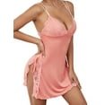 thumbnail image 1 of LilyLLL Womens Bralette Lace Pajamas Cami Dress Babydoll Split Lingerie Sleepwear, 1 of 4