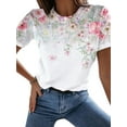 thumbnail image 1 of LilyLLL Womens Casual Tops Short Sleeve Floral Print Pullover Blouse T-Shirt, 1 of 4