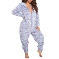 thumbnail image 1 of LilyLLL Womens Christmas Pajamas Winter Warm Flannel One Piece Loungewear Jumpsuit Sleepwear, 1 of 4
