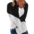 thumbnail image 1 of LilyLLL Womens Color Block Long Sleeve Crew Neck Sweatshirt Pullover Tops, 1 of 2