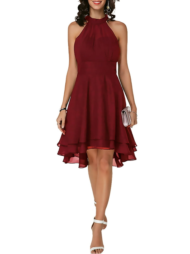LLY Women's Sleeveless Chiffon Long Ball Gown - Evening Prom/Bridesmaid Dress (Sizes 6-22)