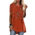 thumbnail image 1 of LilyLLL Womens Floral Print Longline Tunic T-shirt Summer Short Sleeve Blouse Tee Tops, 1 of 2