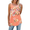 thumbnail image 1 of LilyLLL Womens Floral Printed Tank Tops Summer Sleeveless Swing Tunic Blouse, 1 of 5