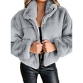 thumbnail image 1 of LilyLLL Womens Fluff Fleece Zipper Coat Winter Warm Jacket Outwear Tops, 1 of 3