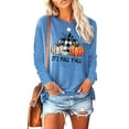 thumbnail image 1 of LilyLLL Womens Halloween Pumpkin Print T Shirt Long Sleeve Cotton Pullover Tee Tops, 1 of 2