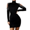 thumbnail image 1 of LilyLLL Womens Evening Party Clubwear Cold Shoulder High Waist Rhinestone Mini Dress, 1 of 4