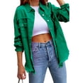 thumbnail image 1 of LilyLLL Womens Long Sleeve Buttons Down Shirt Jacket Oversizd Denim Shacket Coat, 1 of 3