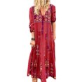 thumbnail image 1 of LilyLLL Womens Long Sleeve Floral Print Sundress Baggy Kaftan Long Dress, 1 of 3