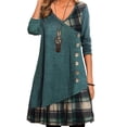 thumbnail image 1 of LilyLLL Womens Long Sleeve Plaid Check Print Dress Christmas Casual Tunic Dresses, 1 of 2