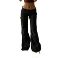 thumbnail image 1 of LilyLLL Womens Low Rise Combat Cargo Pants Militarty Wide Leg Flared Trousers, 1 of 4