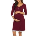 thumbnail image 1 of LilyLLL Womens Maternity Nightdress Half Sleeve Pregancy Nursing Pajamas Sleepwear, 1 of 5
