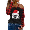 thumbnail image 1 of LilyLLL Womens Plaid Check Print Halter Cold Shoulder Christmas Party Blouse Tops, 1 of 2