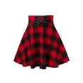 thumbnail image 1 of LilyLLL Womens Plaid Check Print High Rise Tie Up Flared Skater Mini Dress, 1 of 2