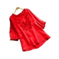 thumbnail image 1 of LilyLLL Womens Plus Size Cotton Linen Tunic Shirt Floral Lace Blouse Tops, 1 of 3