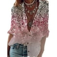 thumbnail image 1 of LilyLLL Womens Retro Print Buttons Down Casual Loose Blouse Shirt Tops, 1 of 2